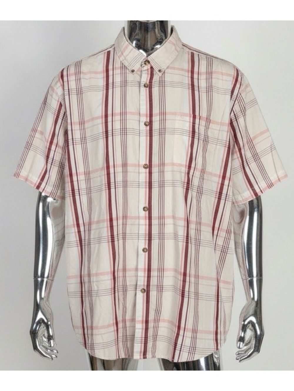 KingSize Men's 4XL Big Button-Up Shirt Plaid Style